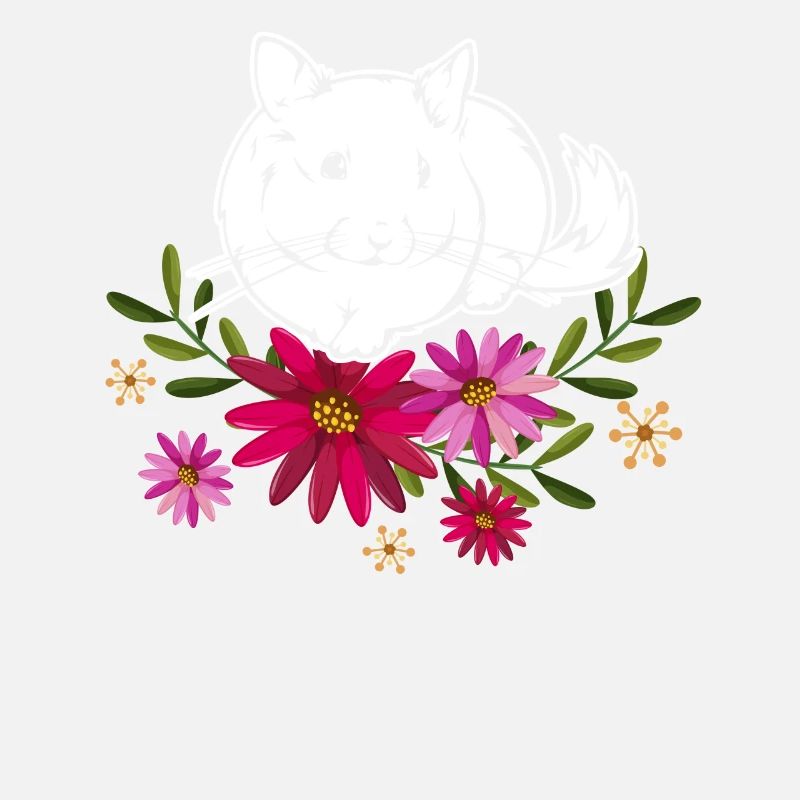 Chinchilla avec des fleurs