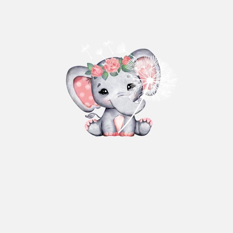 Éléphant fille avec une fleur