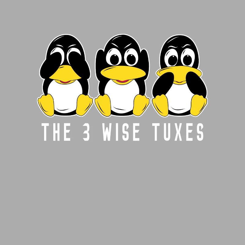 3 Linux Pinguine höre sehen sprechen Informatiker
