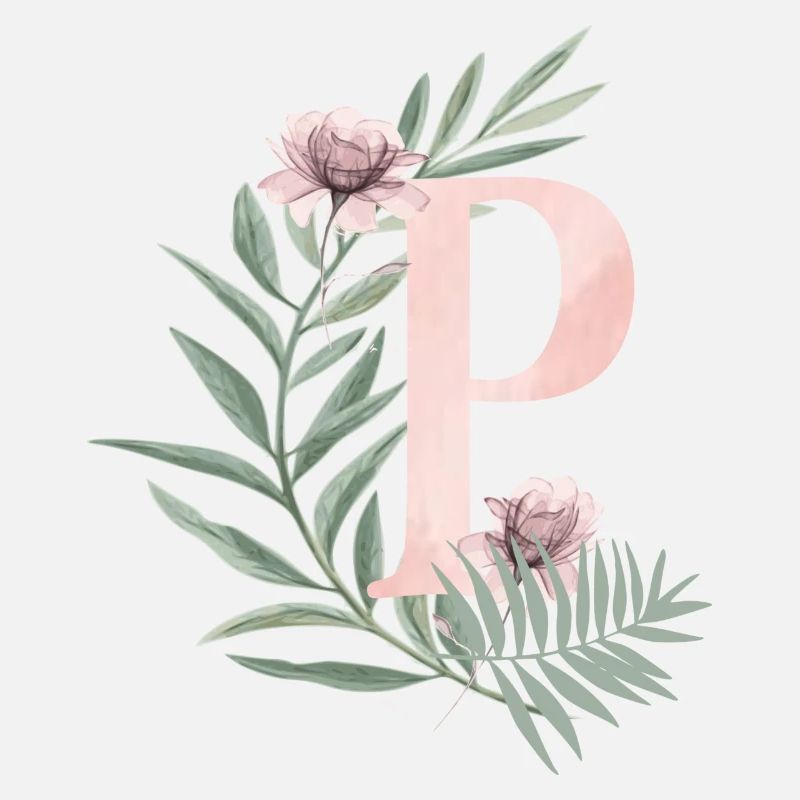 Letter P with flowers