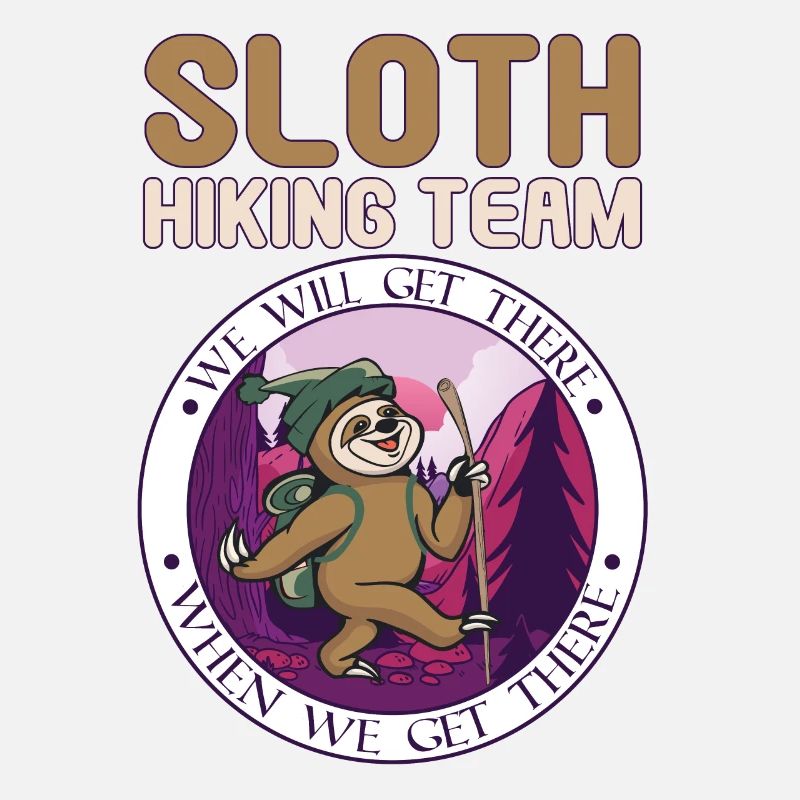 Sloth Hiking Team Faultier Ruhe Wandern Wanderer
