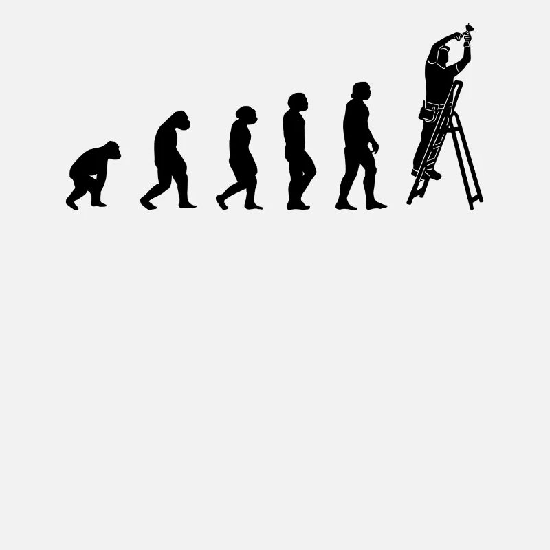 Electrician with tools on caretaker ladder,