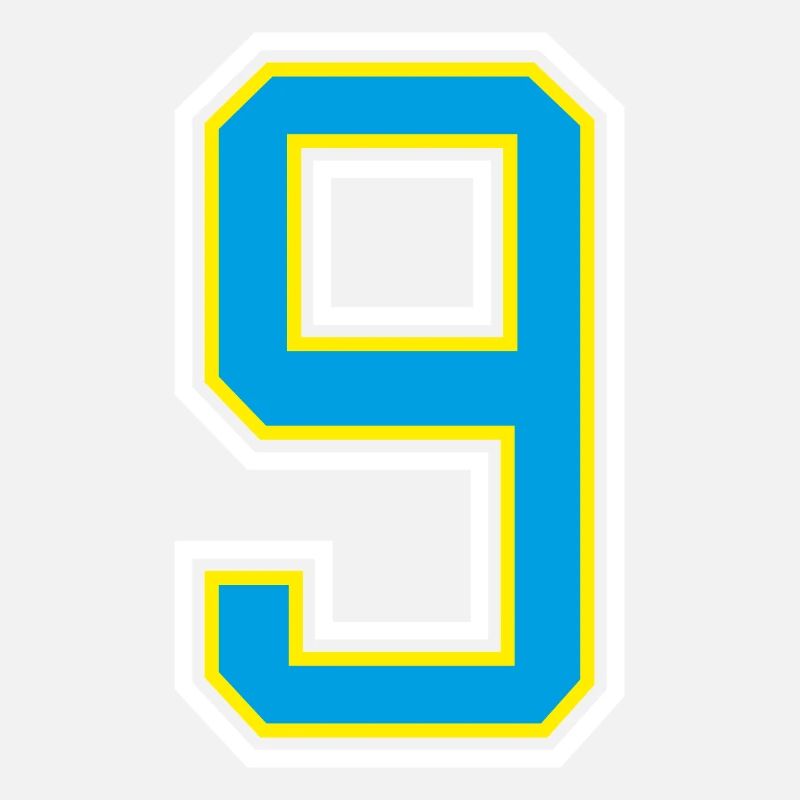 Numéro 9 Design bleu