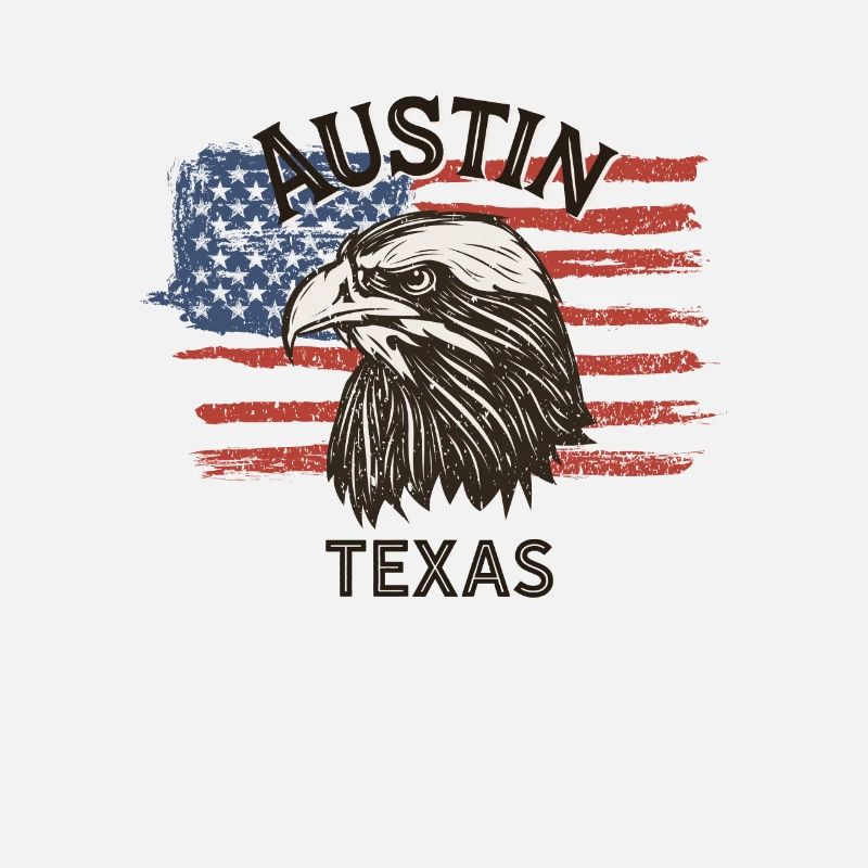 Drapeau des États-Unis Eagle Texas Vintage Austin