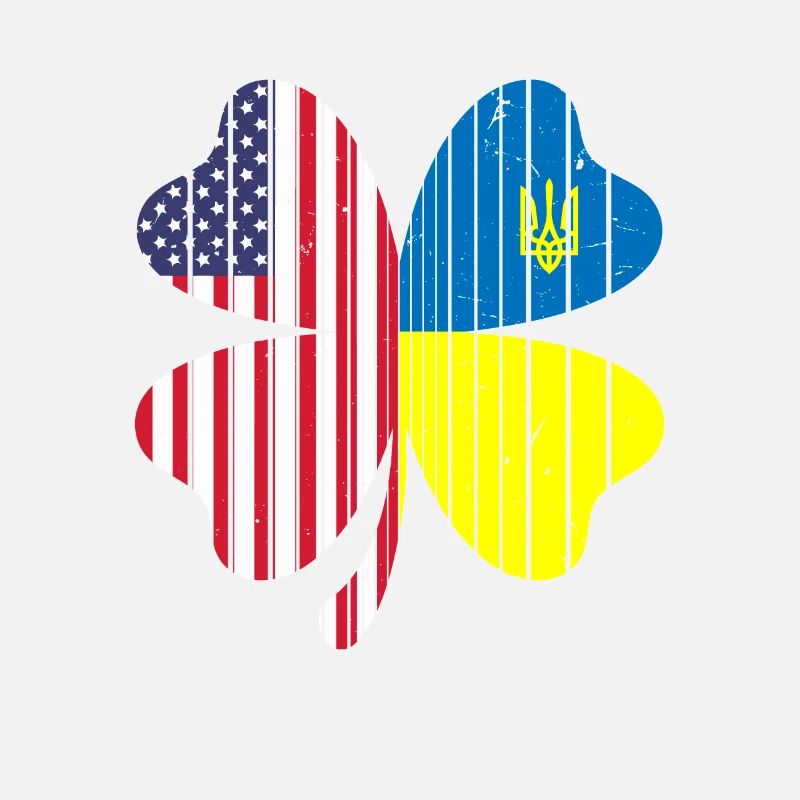 Ukraine Amérique Drapeau Cloverleaf