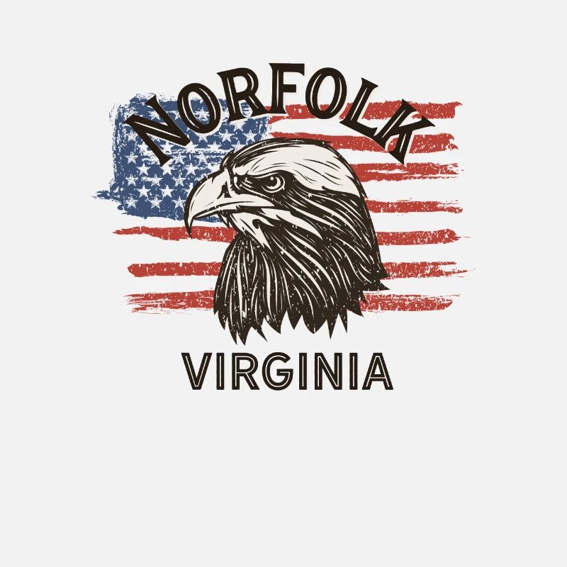 Drapeau des États-Unis Eagle Virginia Vintage Norfolk