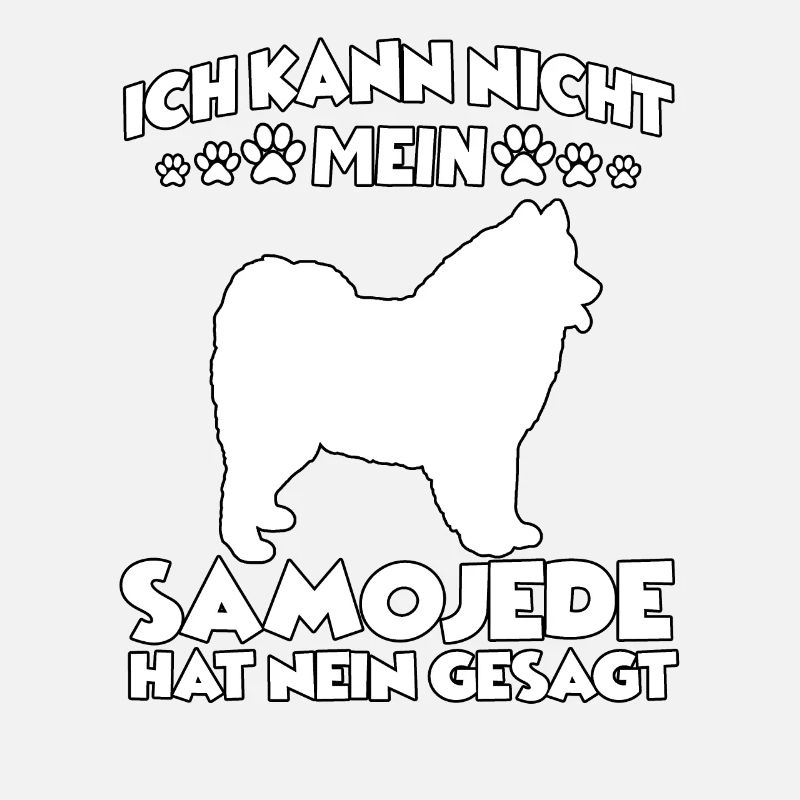 Samojede Gassi Motiv Hundebesitzer Samojede