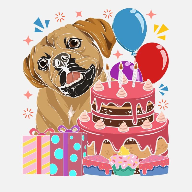 Hunde Geburtstag Geschenk Süßer Puggle