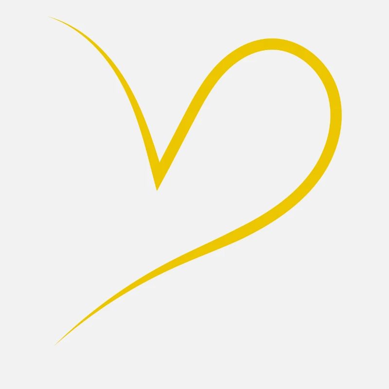 Simple Half Yellow Heart
