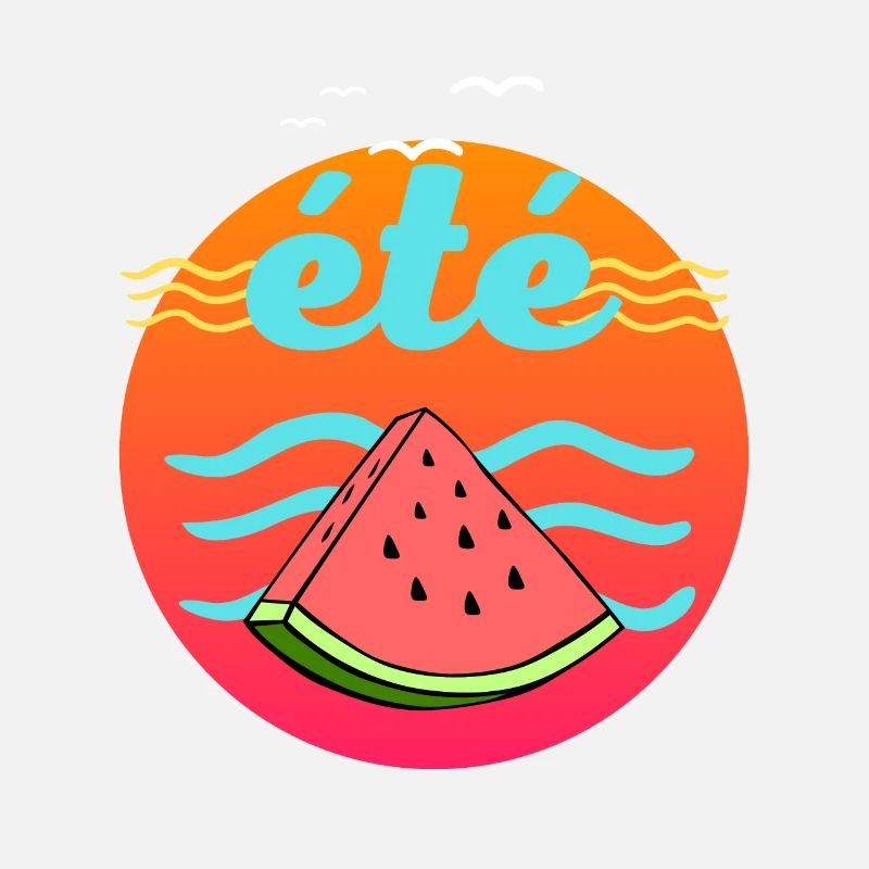 plage vacances à la mer été cercle pastèque soleil