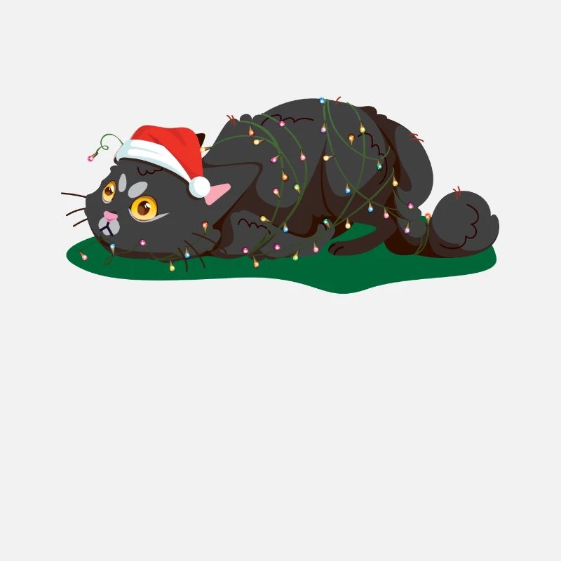 Chats Noël Chaton String Lights Ugly Noël
