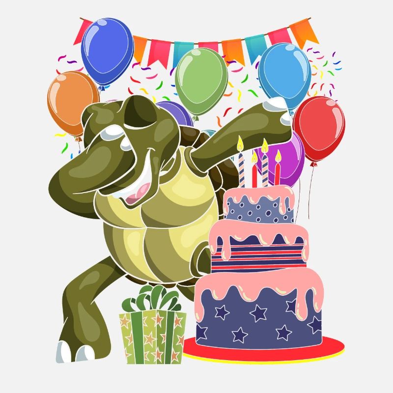 Geburtstag Party Geschenk Tier Dabbing Schildkröte