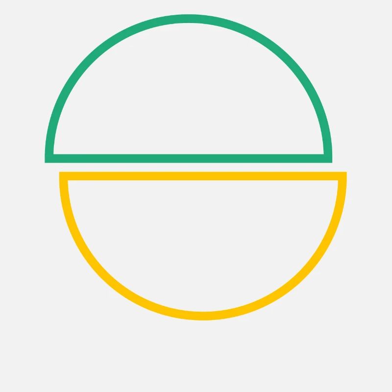 Demi-cercles vert et jaune Design