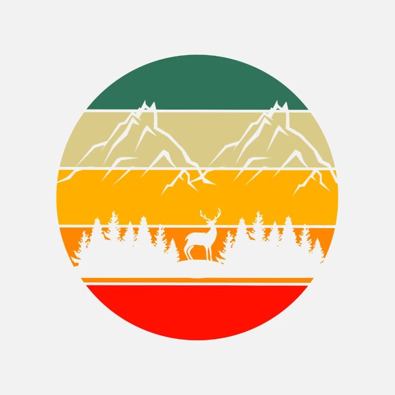 Mountains Hiking Forest Retro Nature Deer