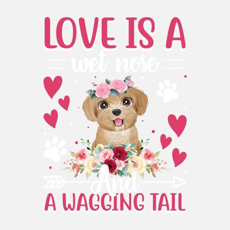 Caniche Amour Est Nez Mouillé Wobble Queue Fun