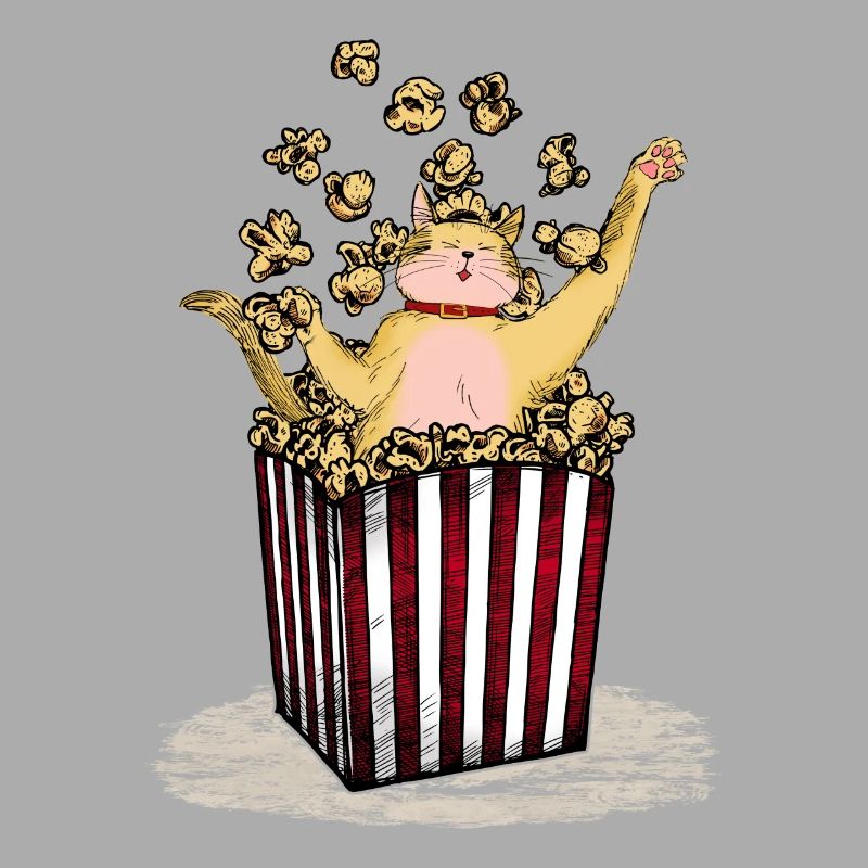 Chat baigne dans pop-corn chat fun design mastic pour enfants