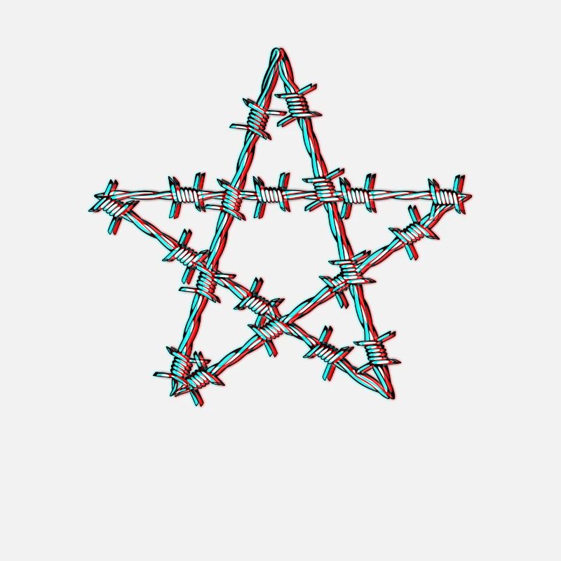 Stacheldraht Pentagramm Glitch grunge Goth