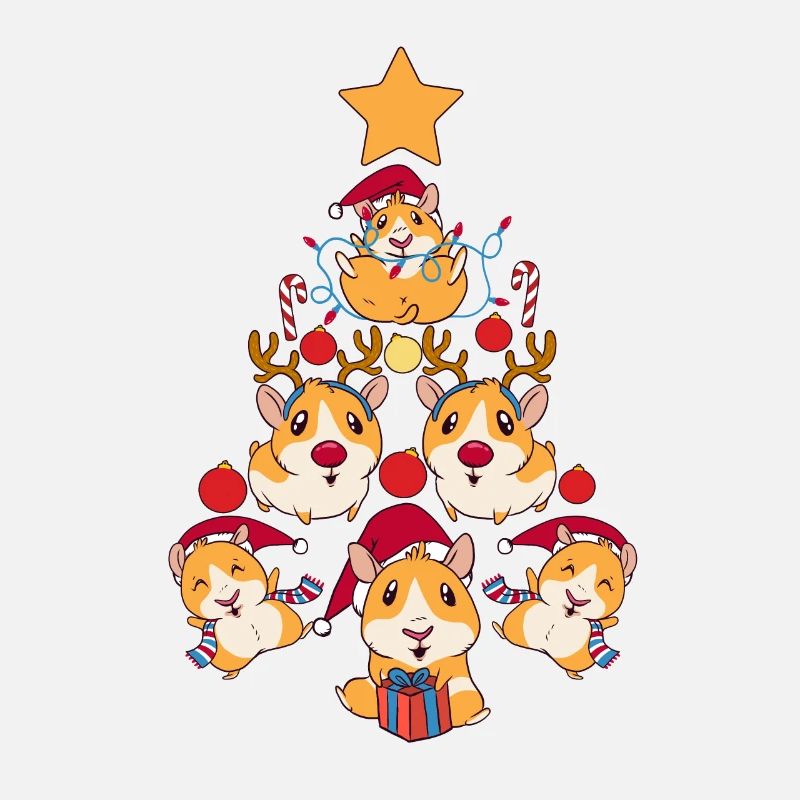 Tree Guinea Pig Christmas Animals Lovers