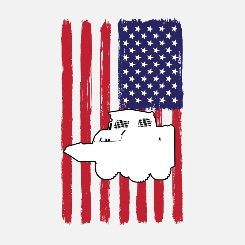 Chargeuse compacte avec drapeau des États-Unis
