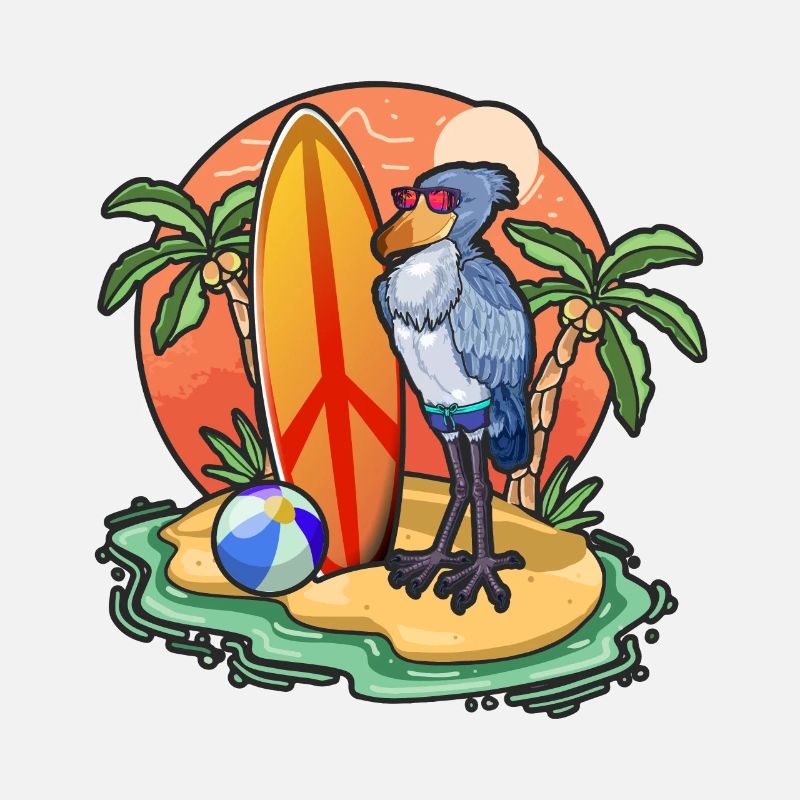 Drôle de Shoebill Surf Lovers Cool Planche de surf Surf
