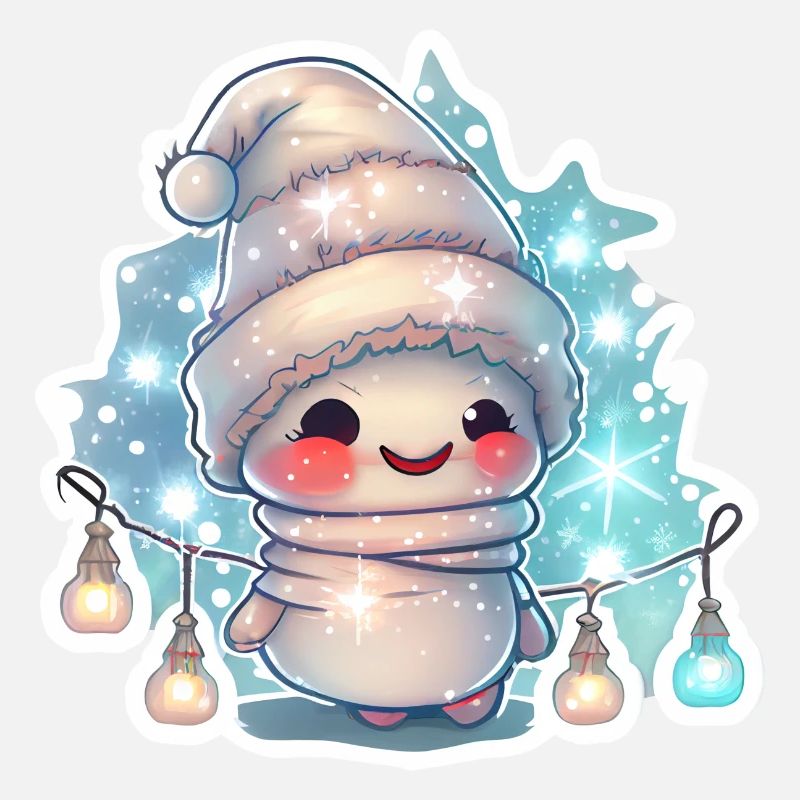 Knuffiger Schneemann mit lichterkette
