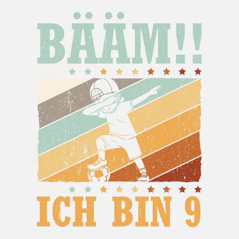 BÄÄM Ich bin 9 Dabbing Geburtstagsshirt 9 Jahre Ju