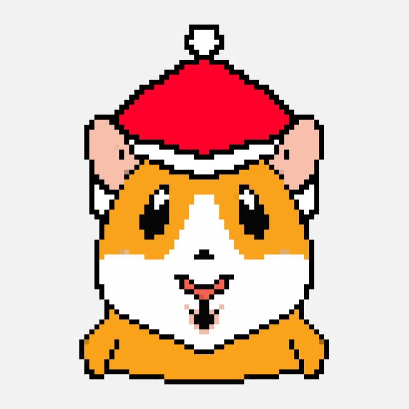 Hamster pixelisé Noël - Drôles de hamsters