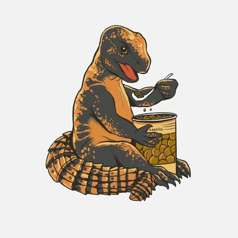 Uromastyx Eating Lentils Can Funny Dabb Lizard