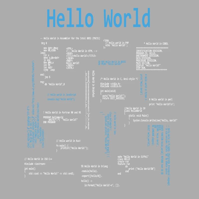 Hello World Programmiersprachen Programmierer Nerd
