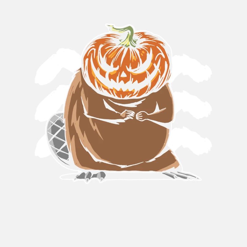 Castor à tête de citrouille - Castor d’Halloween