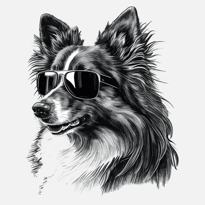 Cooler Shetland-Schäferhund mit Sonnenbrille