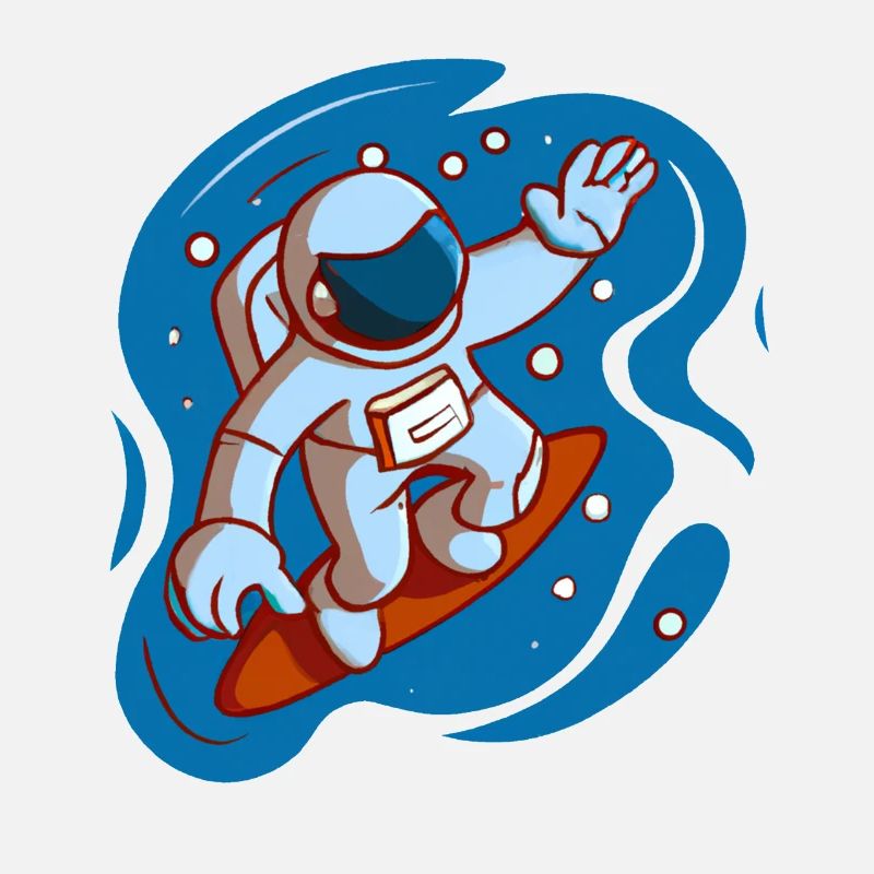 astronaute surf dans l'espace