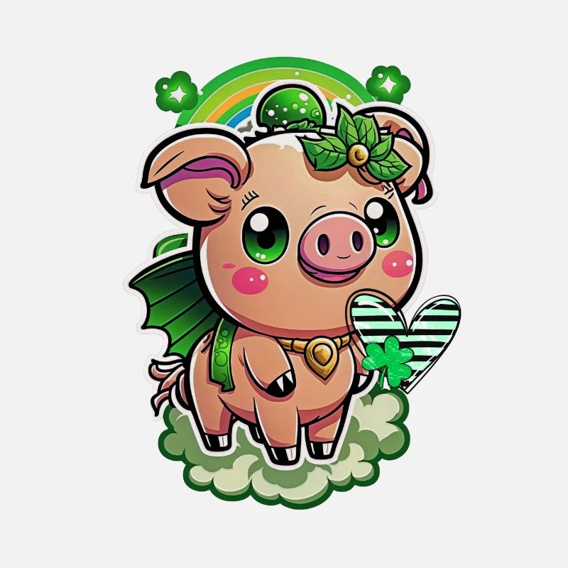 Tenue st Patrick Cochon mignon trèfle kawaii