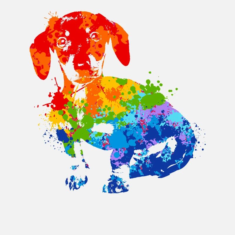 Farbspritzer Dackel Bunter Hund