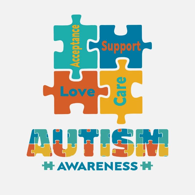Acceptation Amour Autisme Conscience Pièce de puzzle mignonne
