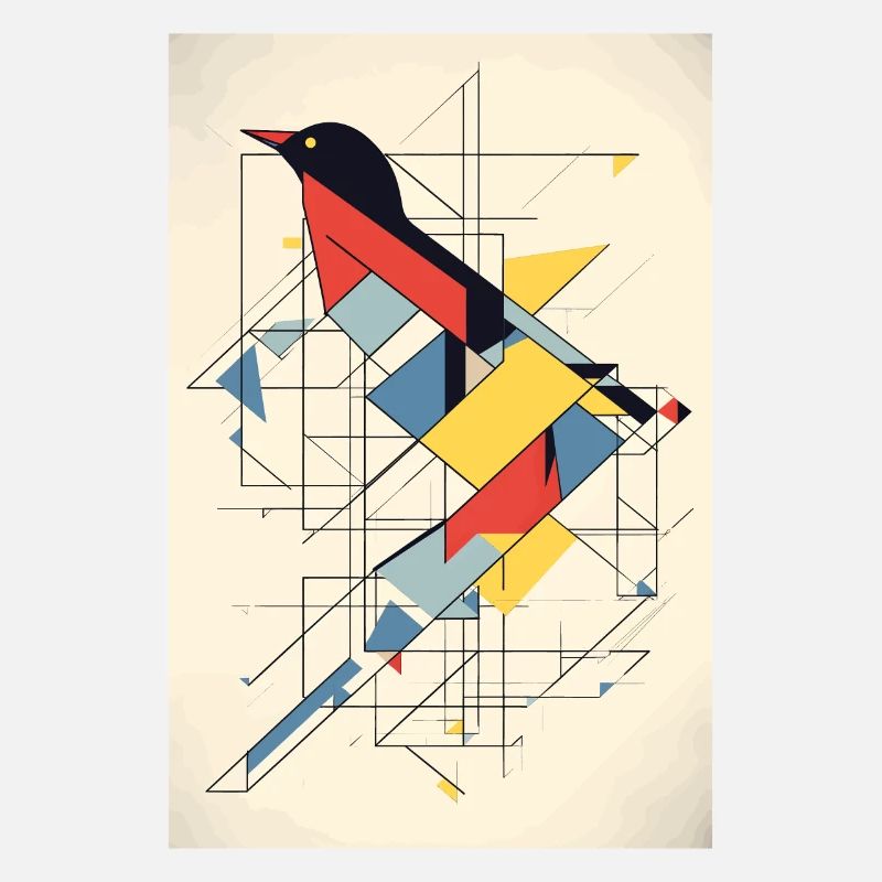 Vogel Minimalistisch Polygonal Multicolor