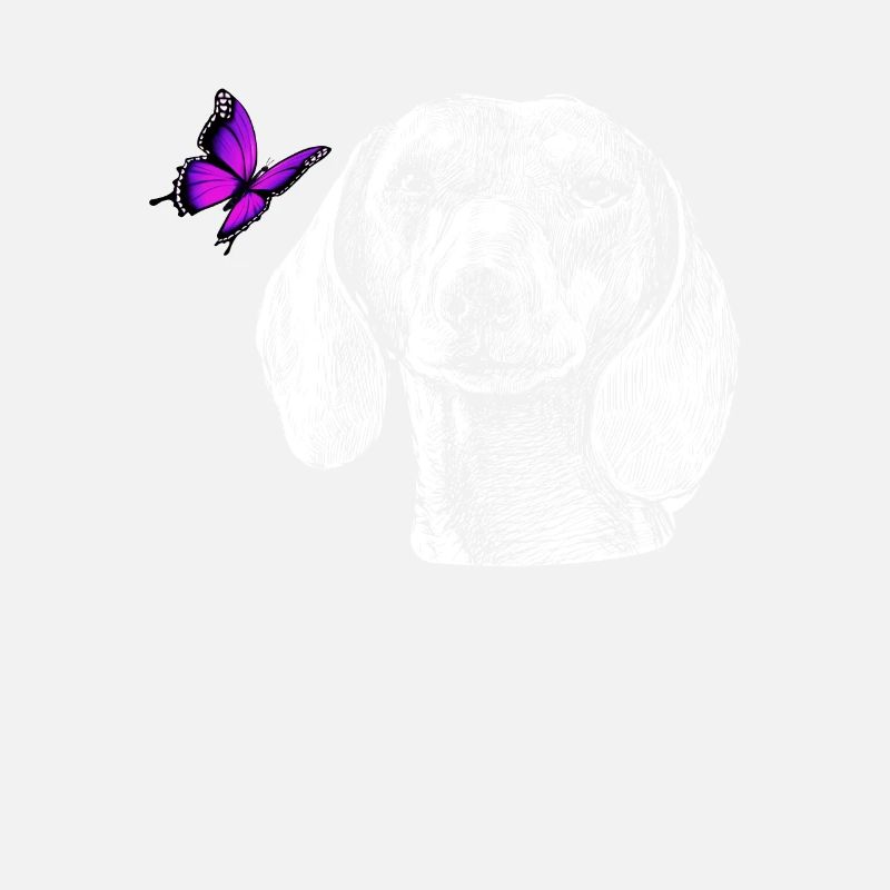 Dackel mit Schmetterling