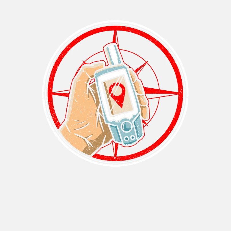Kompass + Hand mit GPS-Empfänger - Geocaching