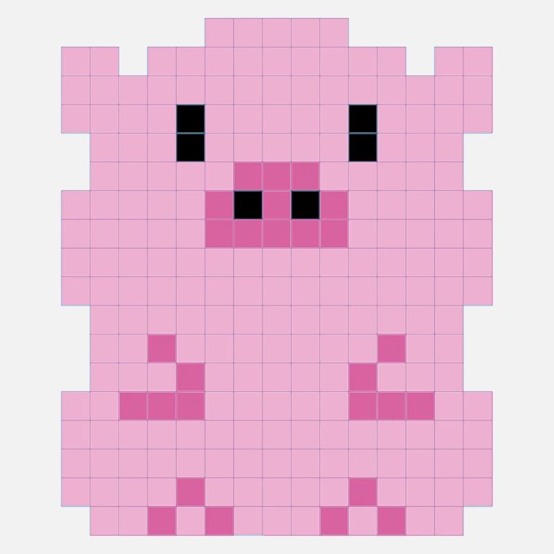 A pixelated piglet