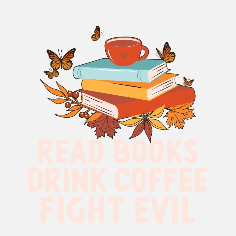 Bücher Lesen Kaffee Trinken Böses Bekämpfen