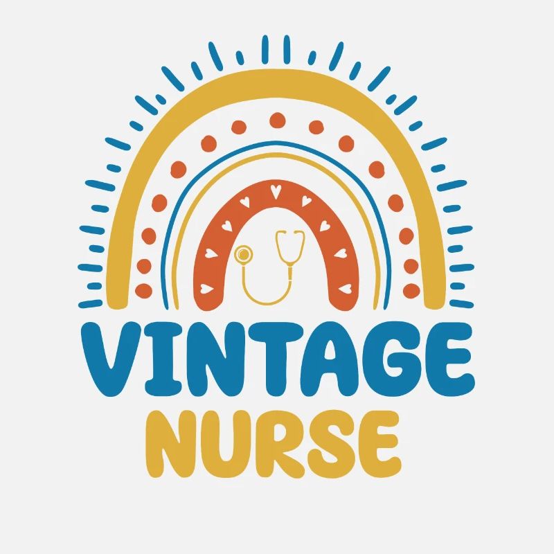 Vintage Nurse Boho Rainbow