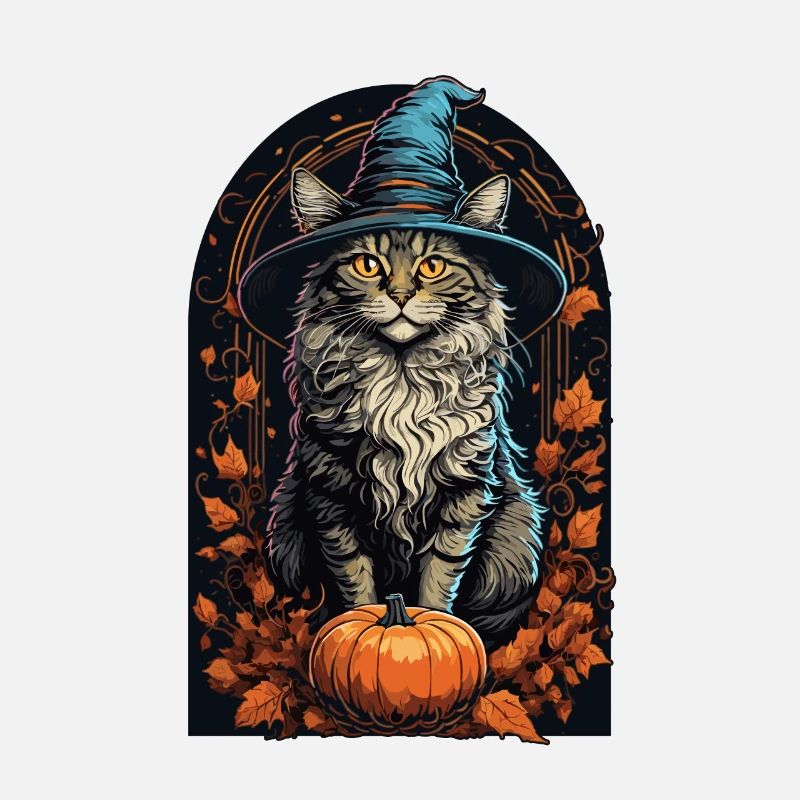 Katze Mit Hexenhut Halloween Katze