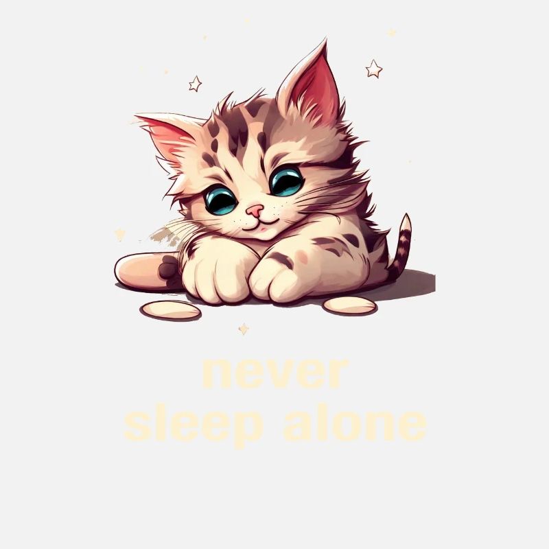 Never Sleep Alone Cute Kitten
