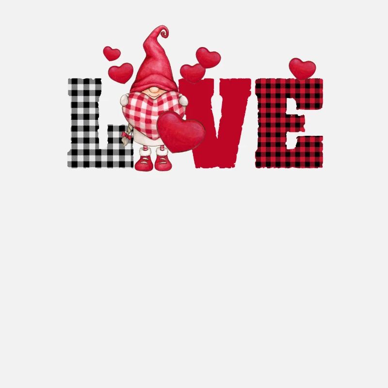 Love Gnome Plaid Valentine's Day Matching Pair Gnome