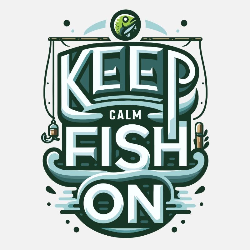 Conception relaxante du pêcheur à la ligne « Keep Calm and Fish On »