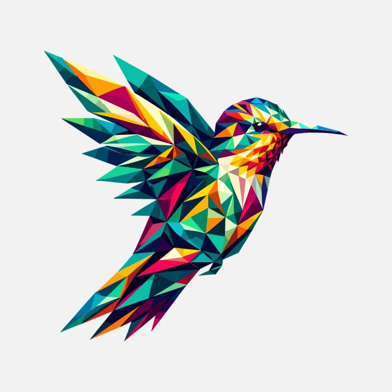 Colibri dans la représentation polygonale