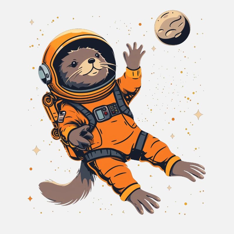 Otter Space Funny Otter Astronaut
