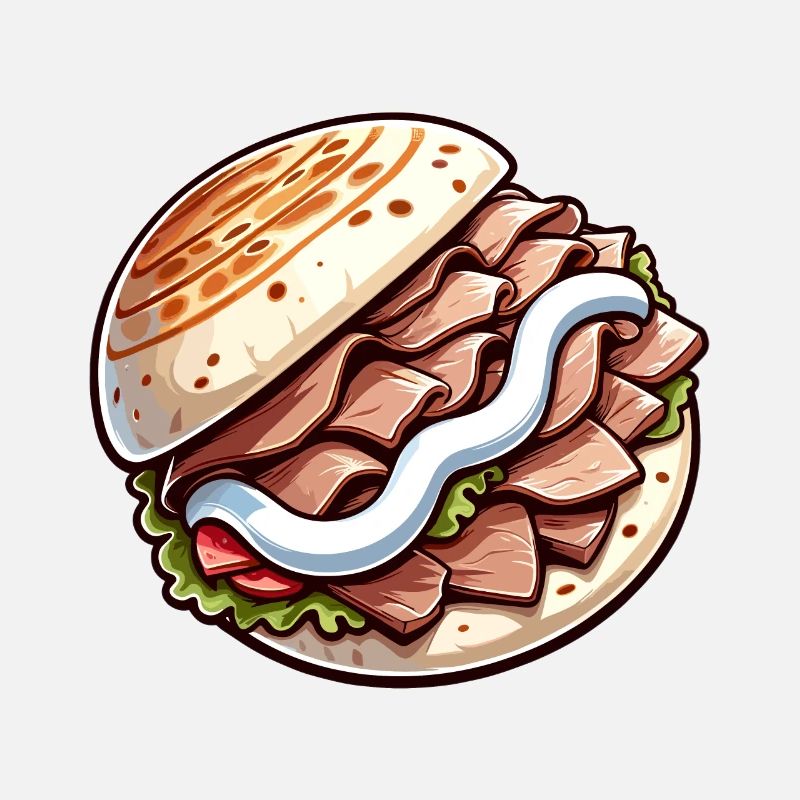 Doner kebab dans un style comique