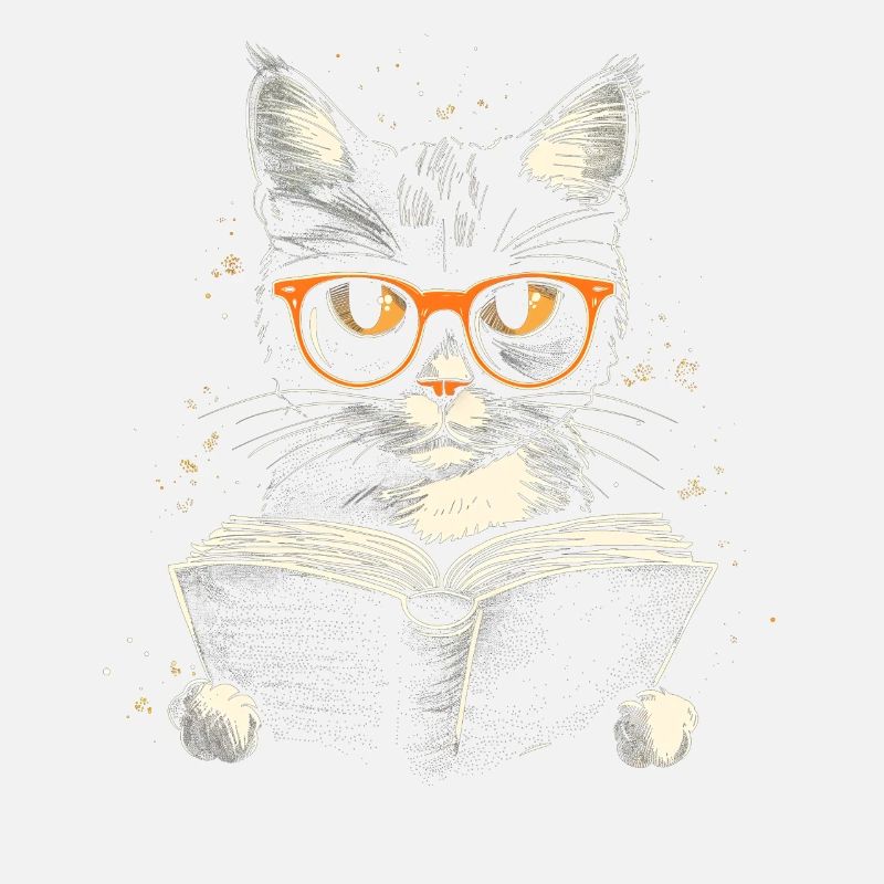 Cat Book Reading Funny Gift