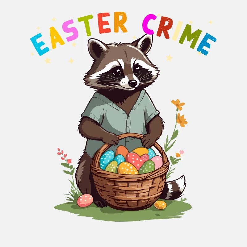 Easter Crime Raccoon Easter Bunny Design